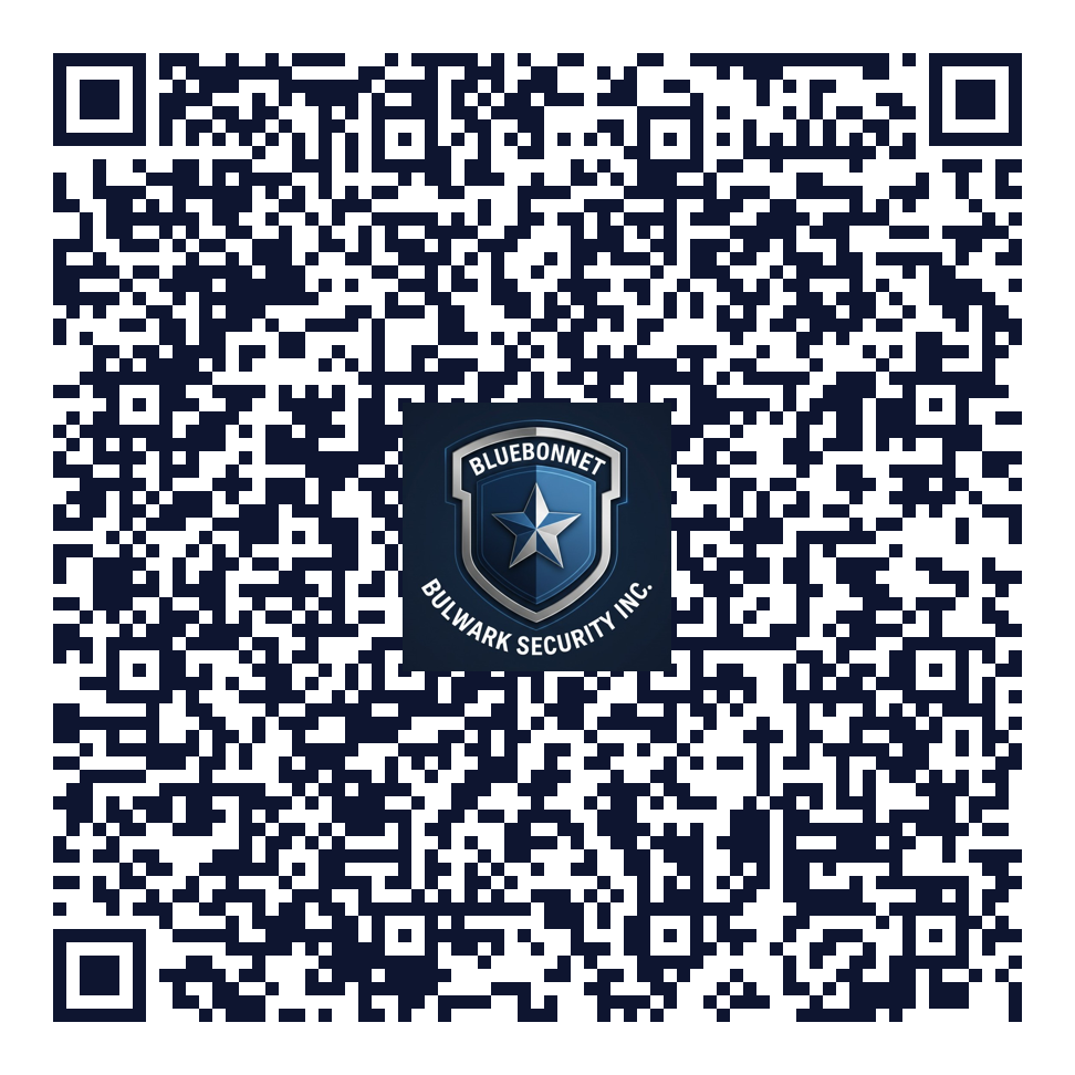 Bluebonnet Bulwark Security contact QR code